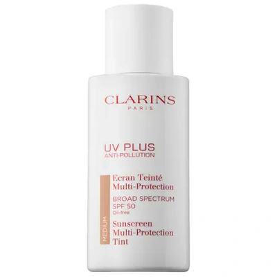 Shop Clarins Uv Plus Anti-pollution Sunscreen Multi-protection Tint Spf 50 Medium 1.7 oz