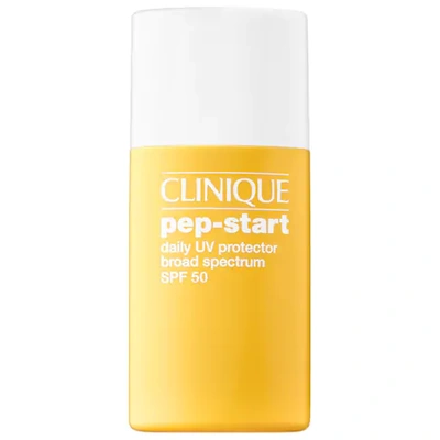Shop Clinique Pep-start Daily Uv Protector Face Sunscreen Spf 50 1 oz/ 30 ml