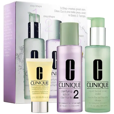 Shop Clinique 3-step Skin Care System For Skin Type 2 Dry To Dry Combination Skin