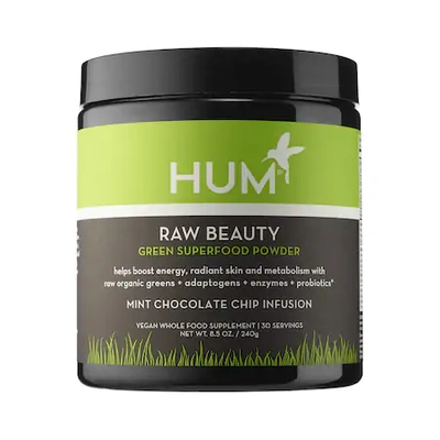 Shop Hum Nutrition Raw Beauty Skin & Energy Green Superfood Powder Mint Chocolate 8.5 oz