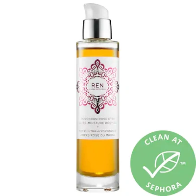 Shop Ren Clean Skincare Moroccan Rose Otto Ultra-moisture Body Oil 3.3 oz/ 100 ml