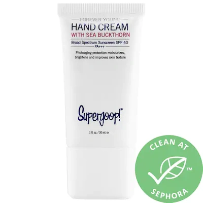 Shop Supergoop ! Forever Young Hand Cream With Sea Buckthorn Broad Spectrum Sunscreen Spf 40 Pa+++ Mini 1 oz/ 30 ml