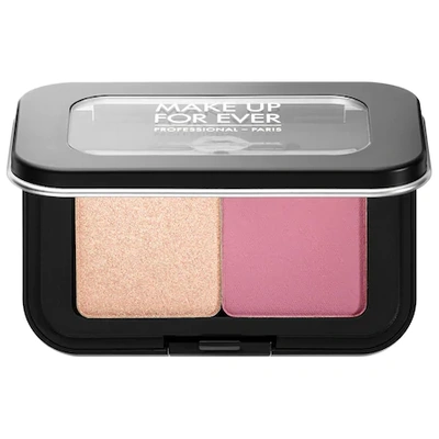 Shop Make Up For Ever Artist Face Color Mini Highlighter & Blush Duo S214 - Rosewood Blush/ H106 - Shimmery Champagne High In S214 - Rosewood Blush/ H106 - Shimmery Champagne Highlight