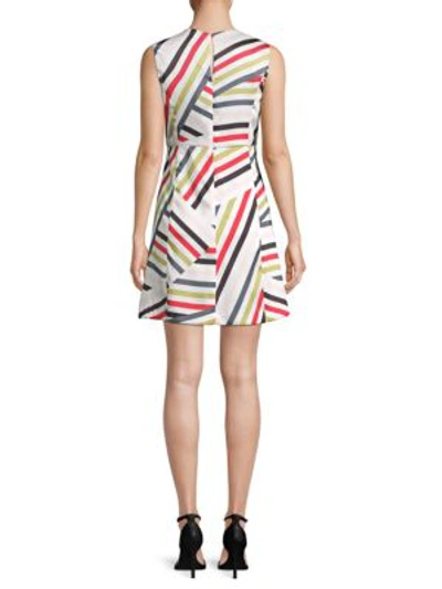 Shop Milly Alexa Stripe Mini Dress In Multi