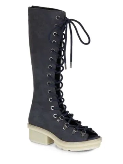 Shop 3.1 Phillip Lim / フィリップ リム Mallory Suede Knee-high Boots In Marine