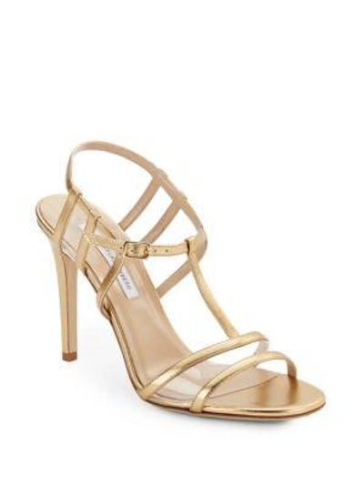 Shop Diane Von Furstenberg Viola Too Metallic Leather Sandals In Gold