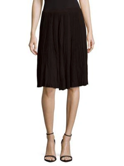 Shop Nina Ricci Pleated Midi Skirt In Black