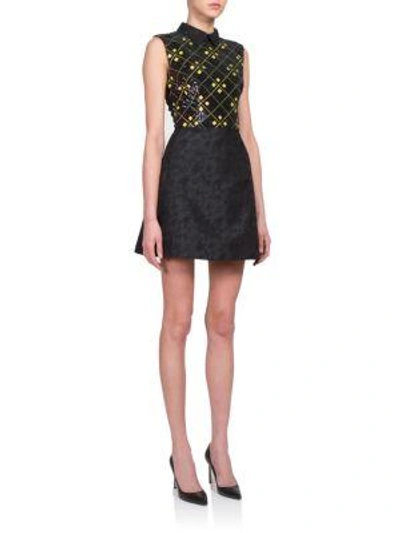 Shop Mary Katrantzou Amore Embellished Jacquard Dress In Black