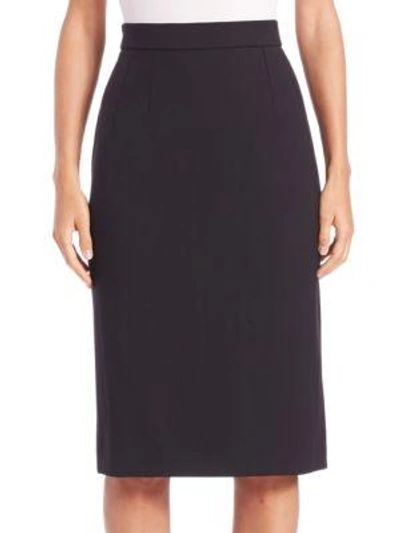 Shop Dolce & Gabbana Stretch Virgin Wool Pencil Skirt In Black