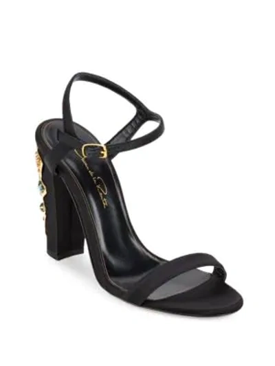 Shop Oscar De La Renta Lemmy Embellished High Heel Sandals In Black