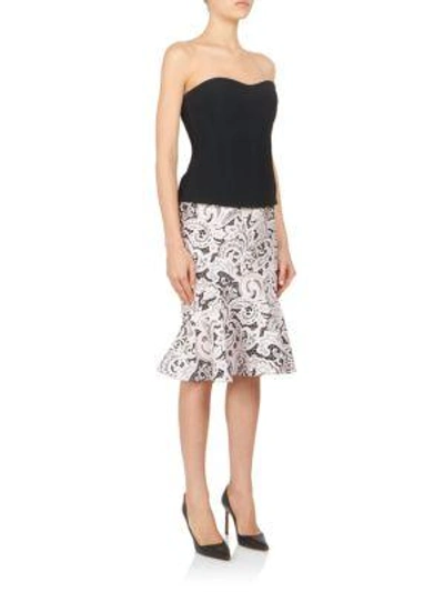 Shop Mary Katrantzou Angelica Strapless Contrast Dress In Pink