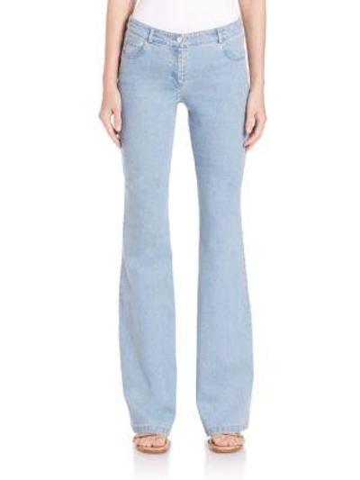 Shop Michael Kors Techno Flared Jeans In Sky Blue