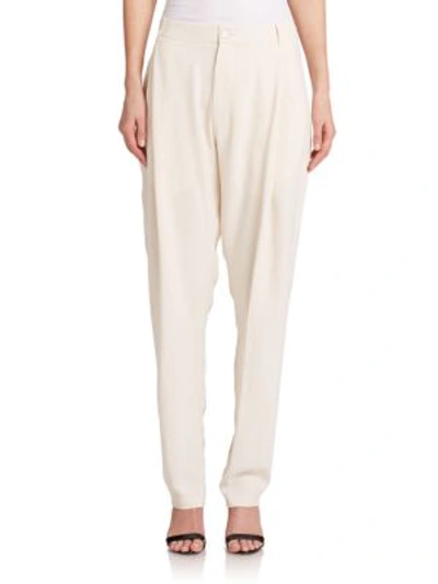 Shop Just Cavalli Pleated Pants In Ivory