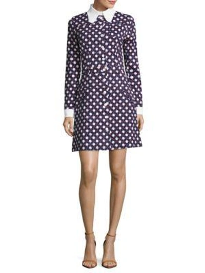 Shop Carven Button-front Floral-print Shirtdress In Multicolor