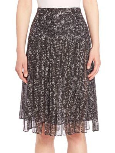 Shop Michael Kors Frilled Silk Skirt In Slate Multicolor