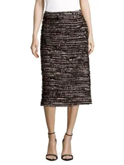 Shop Simone Rocha Tweed Tufted Wool-blend Skirt In Mono