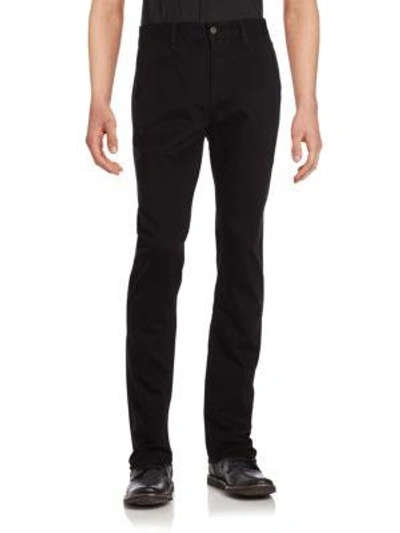 Shop Rag & Bone Cotton Flat-front Chinos In Black