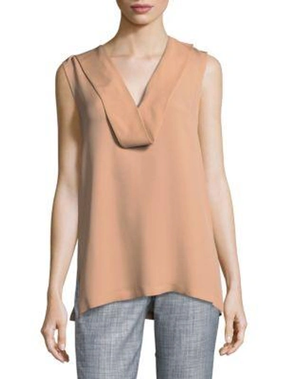 Shop Theory Salvatill Silk Deep V-neck Blouse In Pale Rose