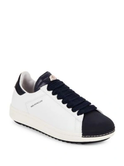 Shop Moncler Leather Lace-up Sneakers In Oxford