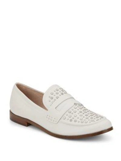 Shop Pour La Victoire Lavis Studded Leather Loafers In Eggshell