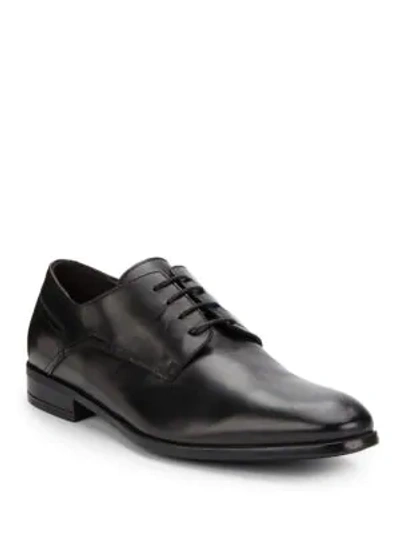 Shop Bruno Magli Maitland Leather Lace-up Dress Shoes In Black