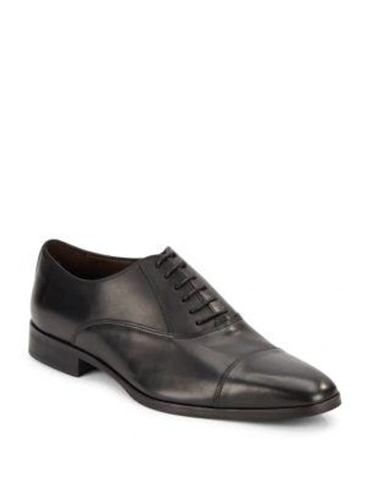 Shop Bruno Magli Leather Lace-up Dress Shoes In Black
