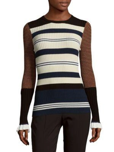 Shop Opening Ceremony Striped Roundneck Top In Harvest Multicolor