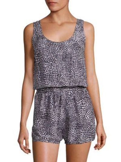 Stella Mccartney Mixed Animals & Elastic All In One Printed Coverup In Midnight Blue