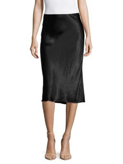 Shop Vince Metallic Pull-on Skirt In Black