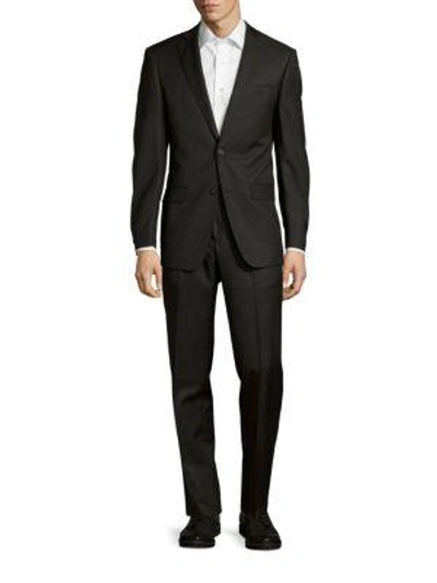 Shop Michael Kors Modern-fit Check Wool Suit In Black