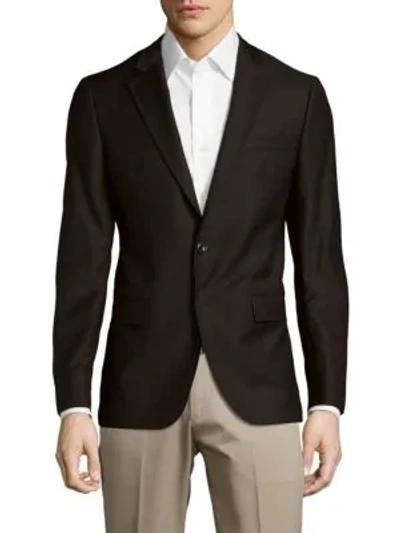 Shop Michael Kors Woolen Long-sleeve Blazer In Black