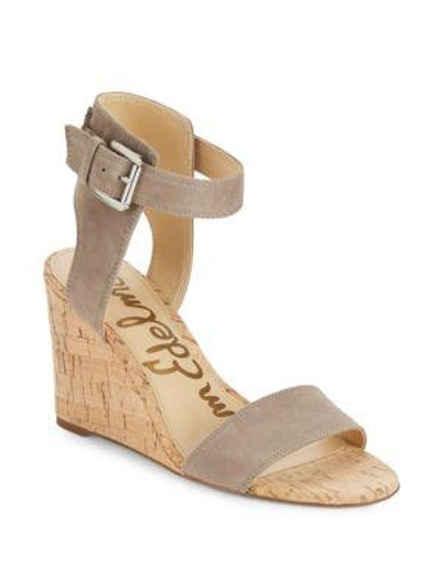 Shop Sam Edelman Willow Suede Sandals In Putty