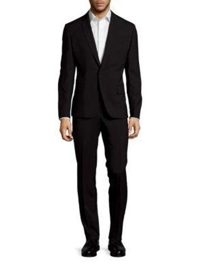 Shop Pierre Balmain Classic-fit Two-button Wool-blend Suit In Black