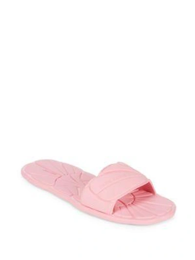 Shop Miu Miu Rubber Slide Slippers In Pink