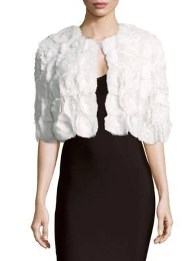 Shop Adrienne Landau Rex Rabbit Fur Cropped Jacket In White