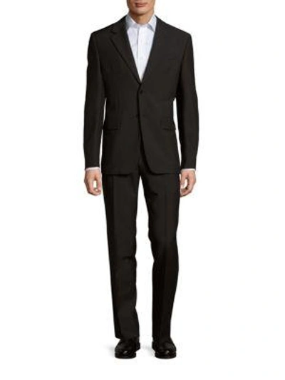 Shop Valentino Classic-fit Mohair Blend Wool Suit In Black