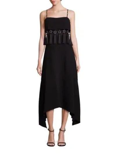 Shop Cinq À Sept Nolana Ring & Tassel Embellished Gown In Black