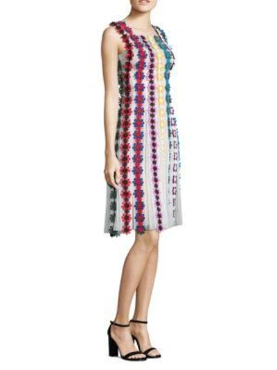 Shop Mary Katrantzou Nash Flower Embroidered Dress In White Multi