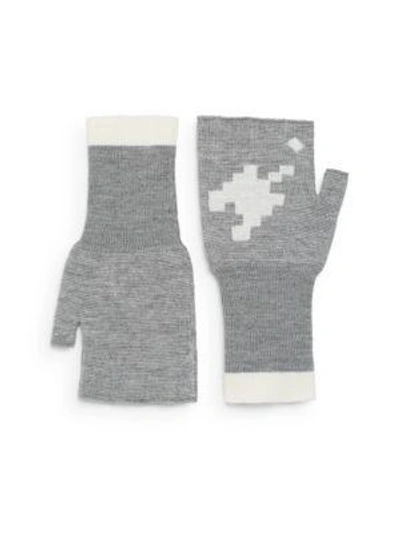 Shop Band Of Outsiders Fingerless Wool Gloves In Heather Grey