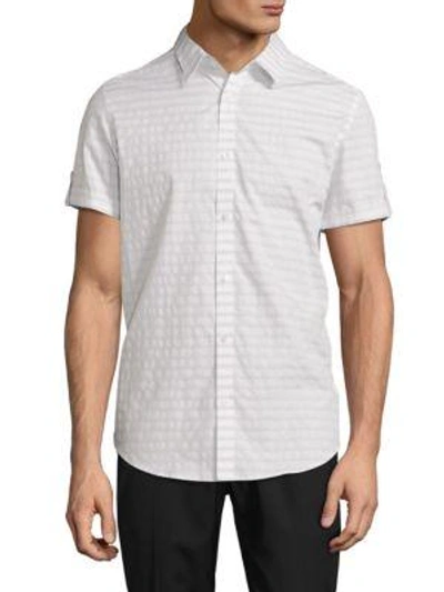 Shop Calvin Klein Striped Cotton Shirt In White