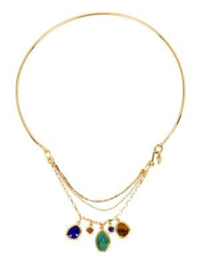 Shop Diane Von Furstenberg Mixed Reconstituted Stone Goldplated Collar Necklace