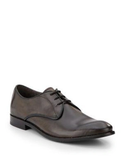 Shop John Varvatos Hallowell Leather Oxfords In Lead
