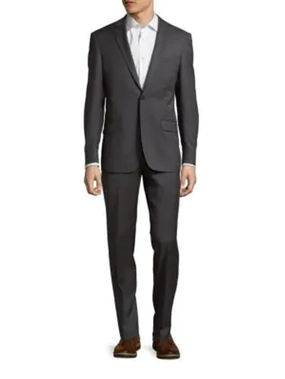 Shop John Varvatos Long Sleeve Woolen Suit In Grey