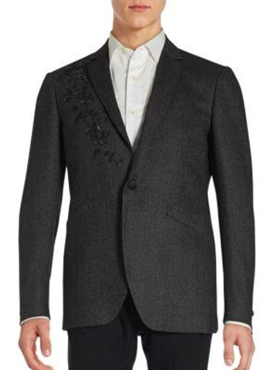 Shop John Varvatos Sequin Embellished Single-breasted Blazer In Black