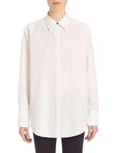 Shop Acne Studios Cotton Poplin Shirt In White