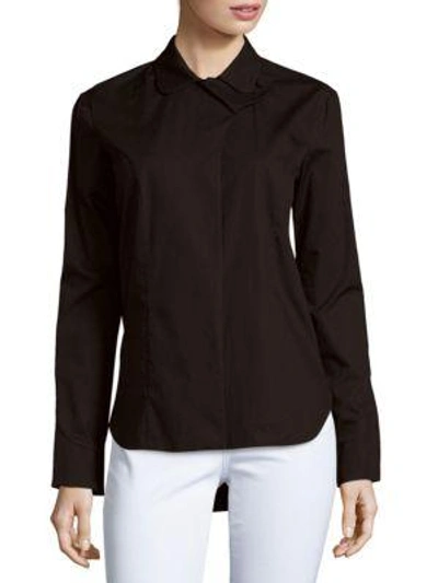 Shop Carven Solid High-low Shirt In Black