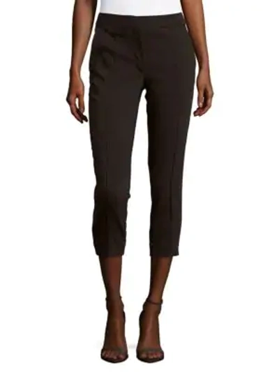 Shop Iro Lary Cotton-blend Cropped Pants In Black