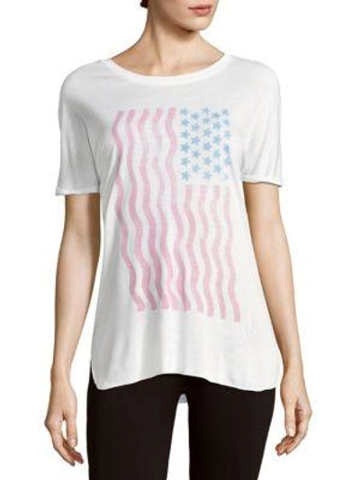 Shop Chrldr Usa Flag Printed Roundneck Tee In White