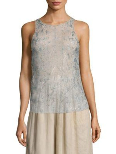 Shop Giorgio Armani Tulle Beaded Blouse In Fantasia