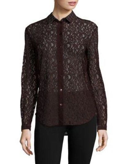 Shop Carven Solid Paisley Shirt In Burgundy